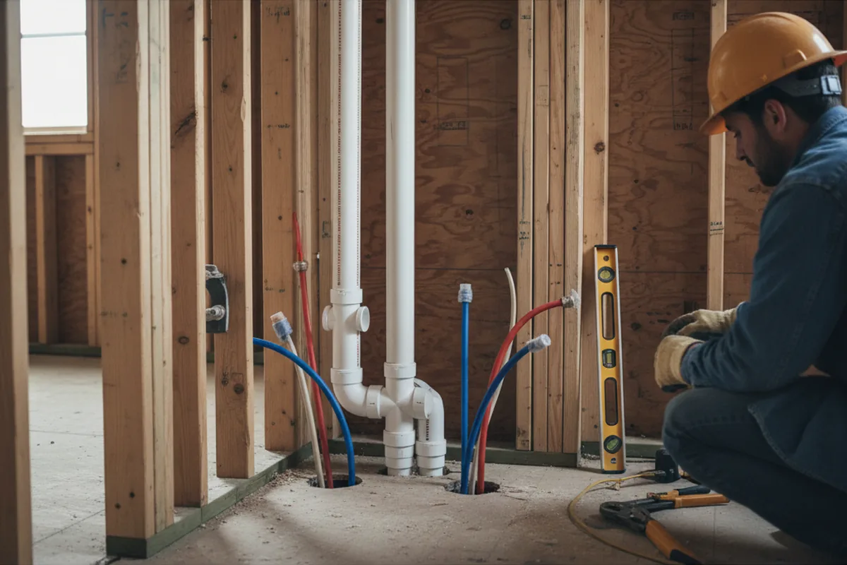 Drain and supply rough-in during Toilet Repair and Installation in Knights Landing