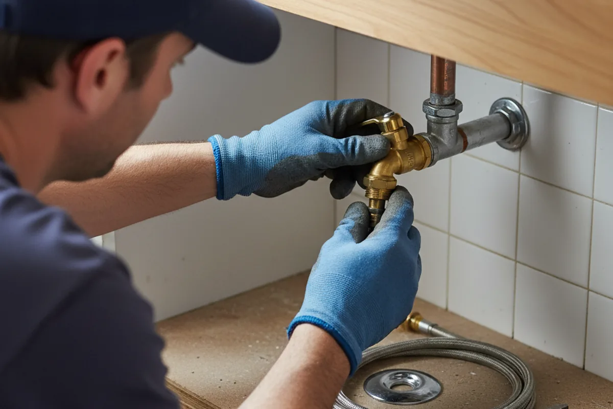 Shutoff valve and fitting work during Emergency Plumbing in Knights Landing
